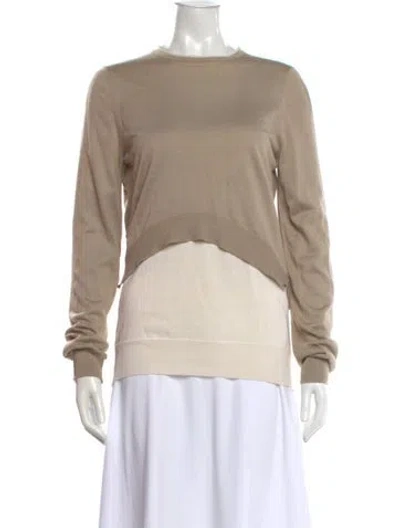 Pre-owned Celine Silk Crew Neck Sweater In Neutral