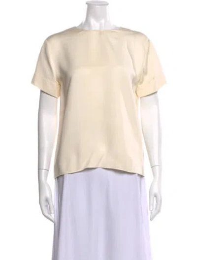 Pre-owned Celine Silk Crew Neck Top In Neutrals