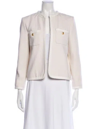 Pre-owned Celine Silk Evening Jacket In White