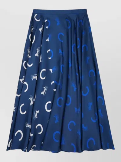 Celine High-waisted Midi Skirt In Blue
