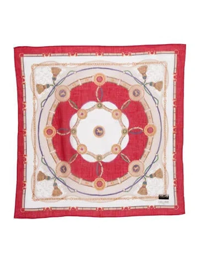 Pre-owned Celine Silk Graphic Print Scarf In Red