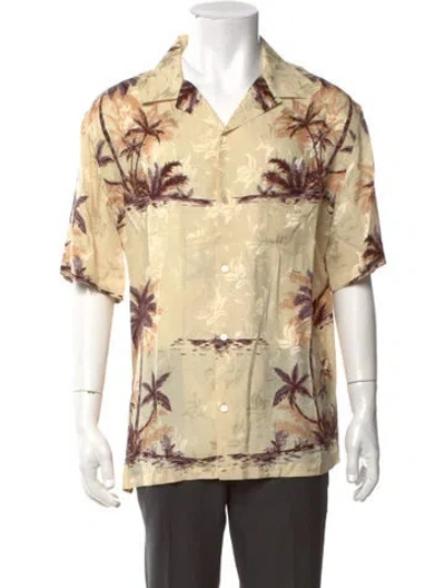 Pre-owned Celine Silk Graphic Print Shirt In Neutral