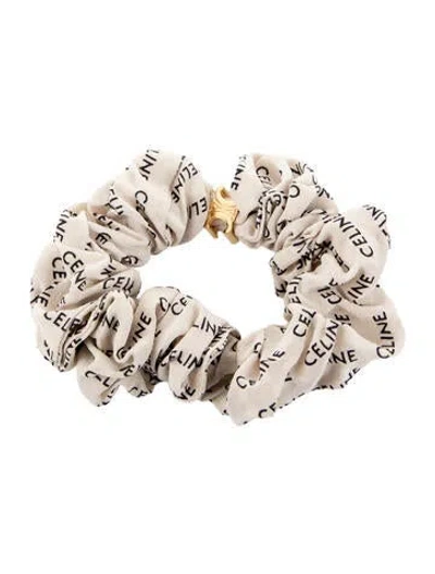 Pre-owned Celine Silk Hair Tie In Neutral
