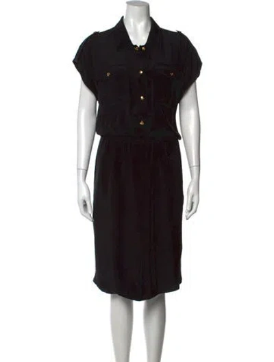 Pre-owned Celine Silk Knee-length Dress In Black