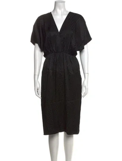 Pre-owned Celine Silk Knee-length Dress In Black
