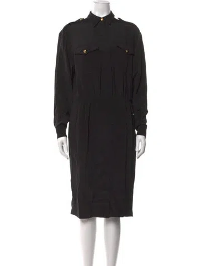 Pre-owned Celine Silk Knee-length Dress In Black