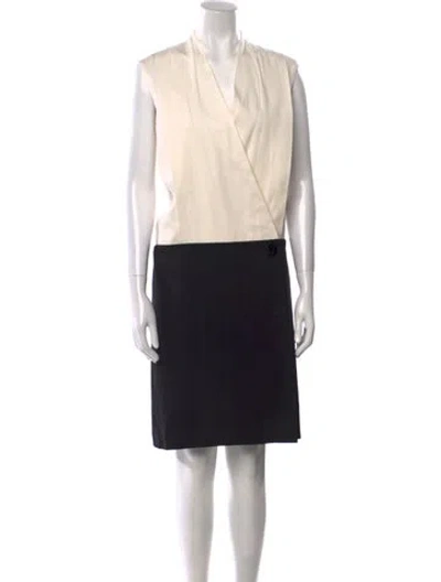 Pre-owned Celine Silk Knee-length Dress In Neutral