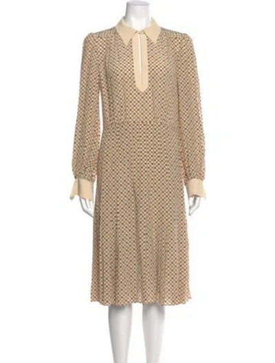 Pre-owned Celine Silk Knee-length Dress In Neutral