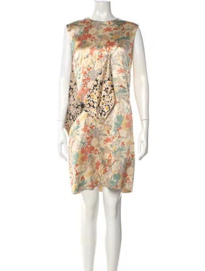 Pre-owned Celine Silk Knee-length Dress In Neutral