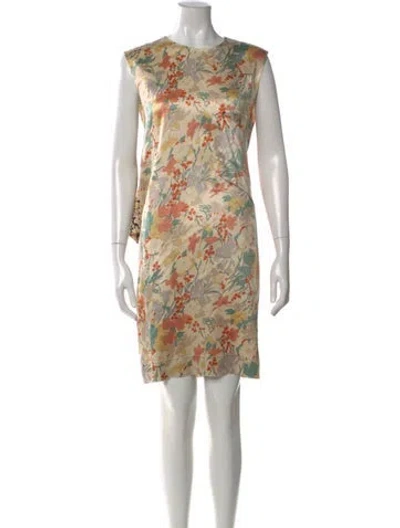 Pre-owned Celine Silk Knee-length Dress In Neutral