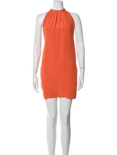 Pre-owned Celine Silk Knee-length Dress In Orange