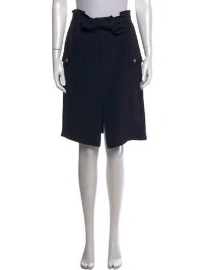 Pre-owned Celine Silk Knee-length Skirt In Black