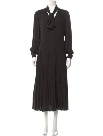 Pre-owned Celine Silk Long Dress In Black