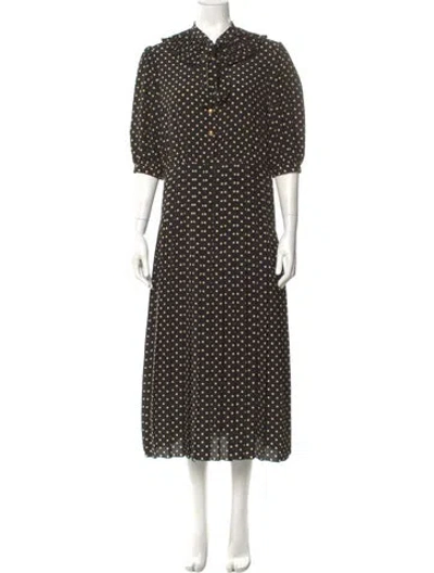 Pre-owned Celine Silk Long Dress In Black