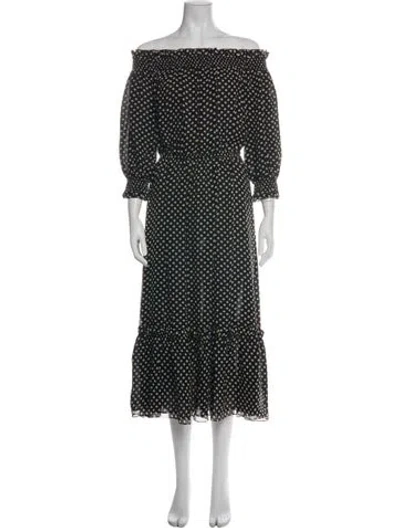 Pre-owned Celine Silk Long Dress In Black