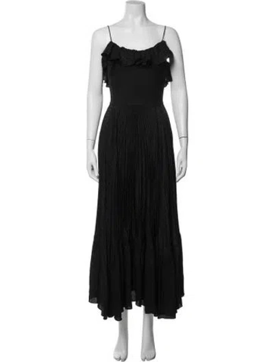 Pre-owned Celine Silk Long Dress In Black