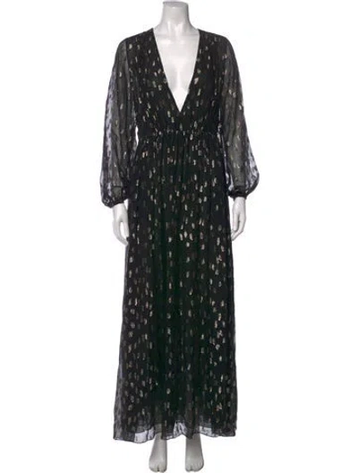 Pre-owned Celine Silk Long Dress In Black