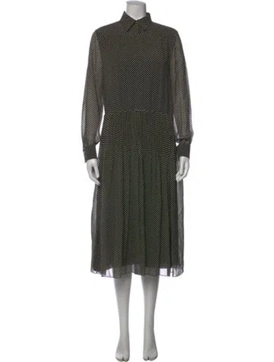 Pre-owned Celine Silk Long Dress In Black