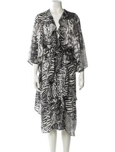 Pre-owned Celine Silk Long Dress In Multi