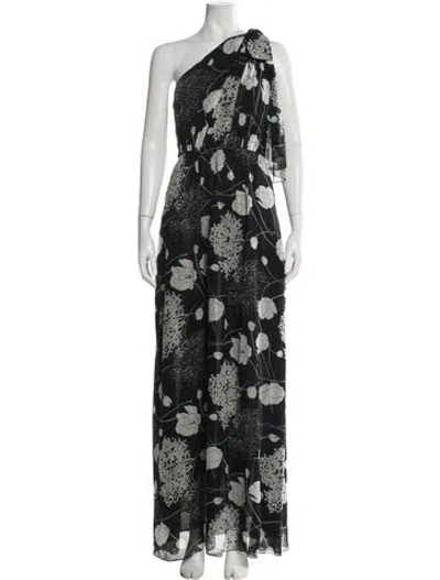 Pre-owned Celine Silk Long Dress W/ Tags In Black