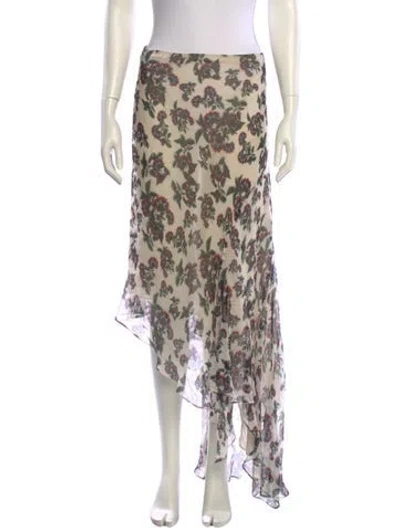 Pre-owned Celine Silk Long Skirt In Neutral