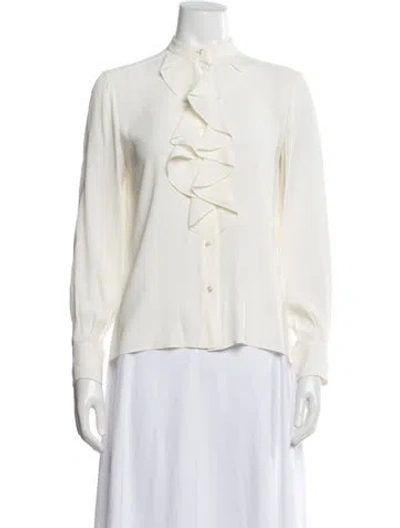 Pre-owned Celine Silk Long Sleeve Blouse In Neutrals