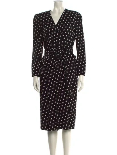 Pre-owned Celine Silk Midi Length Dress In Black