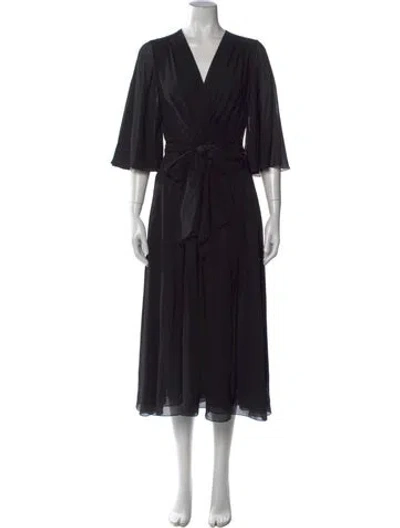 Pre-owned Celine Silk Midi Length Dress In Black