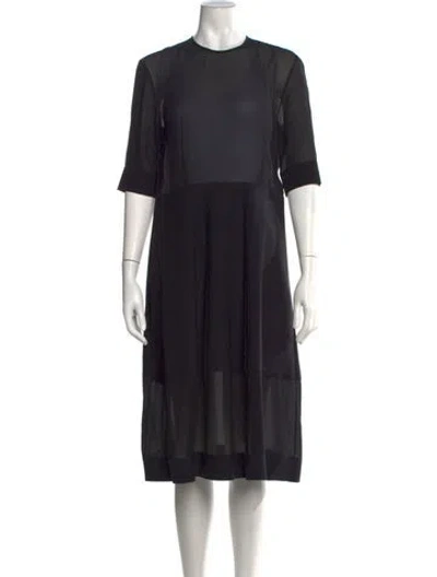 Pre-owned Celine Silk Midi Length Dress In Black
