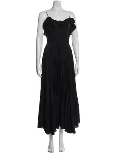 Pre-owned Celine Silk Midi Length Dress In Black