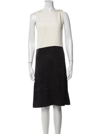 Pre-owned Celine Silk Midi Length Dress In Black/neutrals