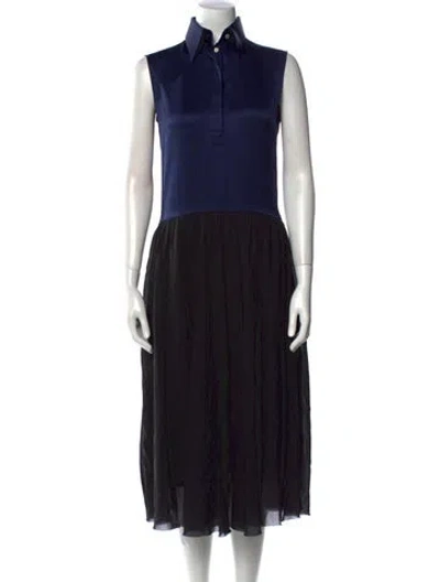 Pre-owned Celine Silk Midi Length Dress In Multi