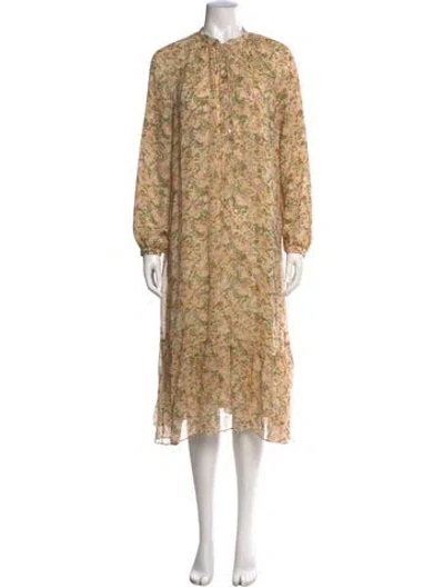 Pre-owned Celine Silk Midi Length Dress In Neutral