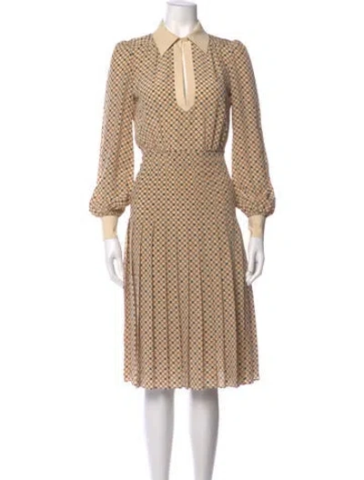 Pre-owned Celine Silk Midi Length Dress In Neutral