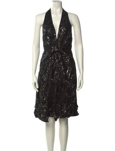 Pre-owned Celine Silk Midi Length Dress W/ Tags In Black
