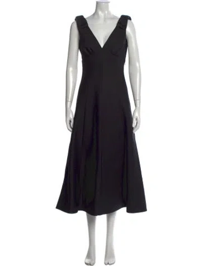 Pre-owned Celine Silk Midi Length Dress W/ Tags In Black