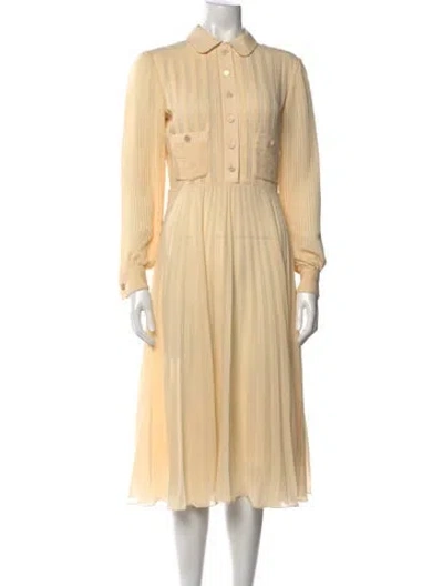 Pre-owned Celine Silk Midi Length Dress W/ Tags In Neutral