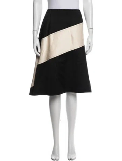 Pre-owned Celine Silk Midi Length Skirt In Black