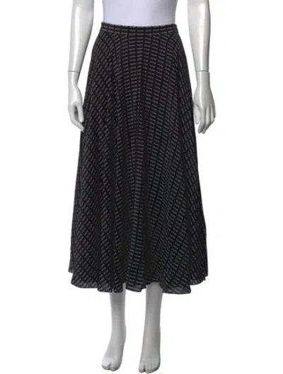 Pre-owned Celine Silk Midi Length Skirt In Black