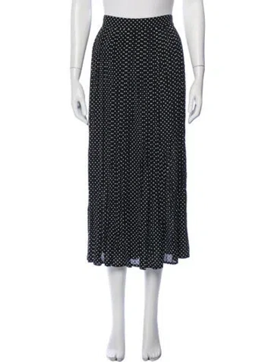 Pre-owned Celine Silk Midi Length Skirt In Black