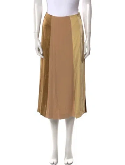 Pre-owned Celine Silk Midi Length Skirt In Neutral
