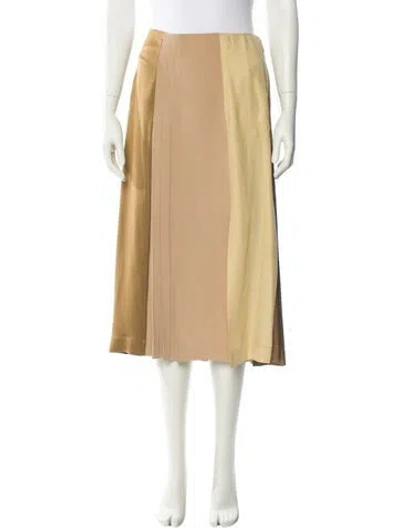 Pre-owned Celine Silk Midi Length Skirt In Neutral