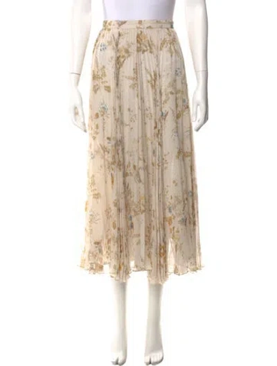 Pre-owned Celine Silk Midi Length Skirt In Neutral