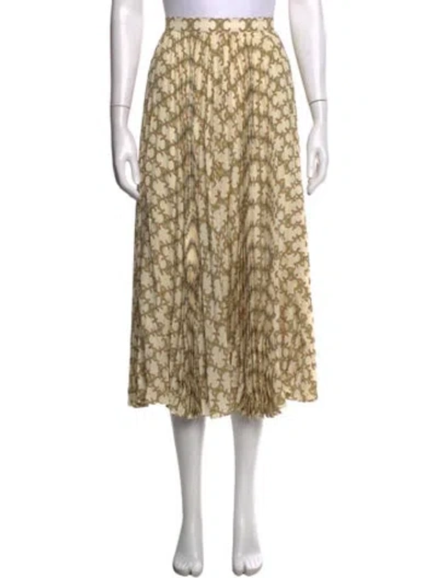 Pre-owned Celine Silk Midi Length Skirt In Neutrals