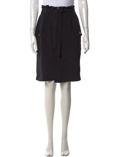 Pre-owned Celine Silk Midi Length Skirt W/ Tags In Black