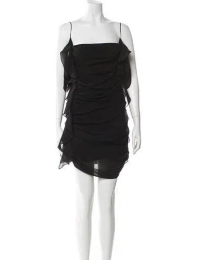 Pre-owned Celine Silk Mini Dress In Black