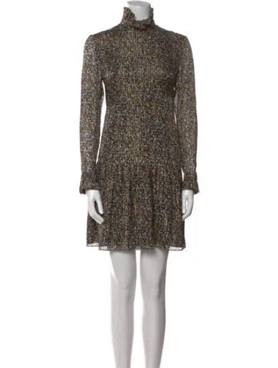 Pre-owned Celine Silk Mini Dress In Black