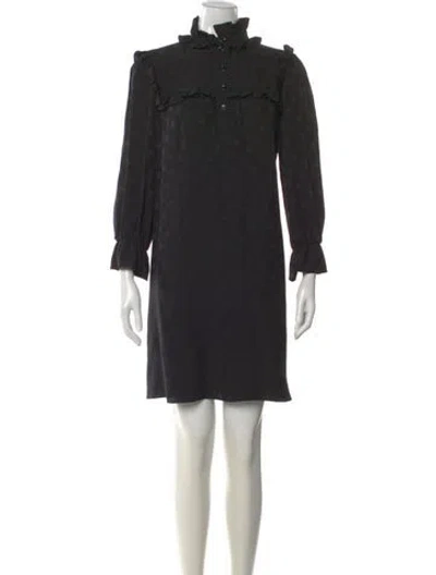 Pre-owned Celine Silk Mini Dress In Black
