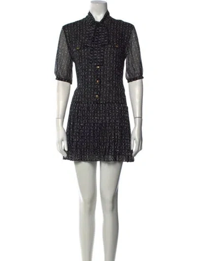 Pre-owned Celine Silk Mini Dress In Black