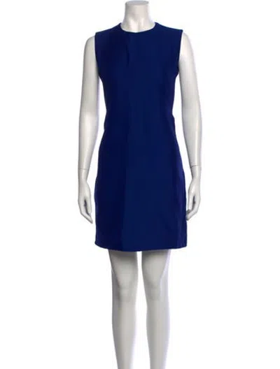 Pre-owned Celine Silk Mini Dress In Blue